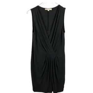 Loft Womens Faux Wrap Dress, Dark Gray Charcoal Sleeveless Knit Pullover